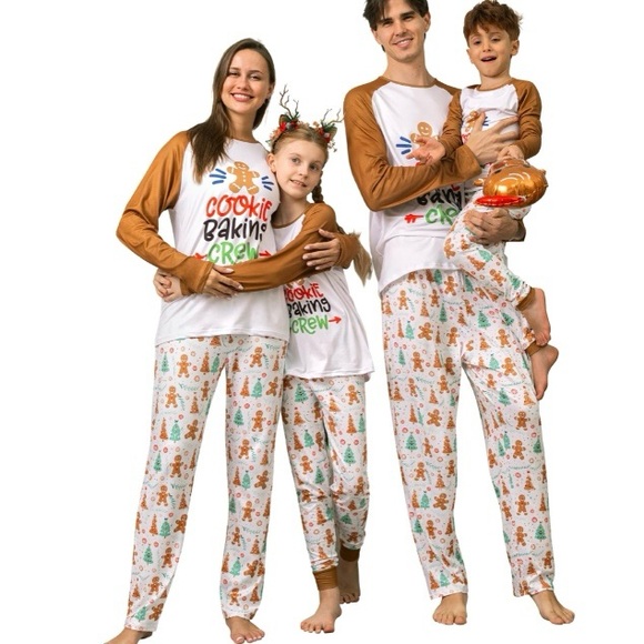 Cookie Baking Crew womens Pajamas - White and Brown - Picture 2 of 3